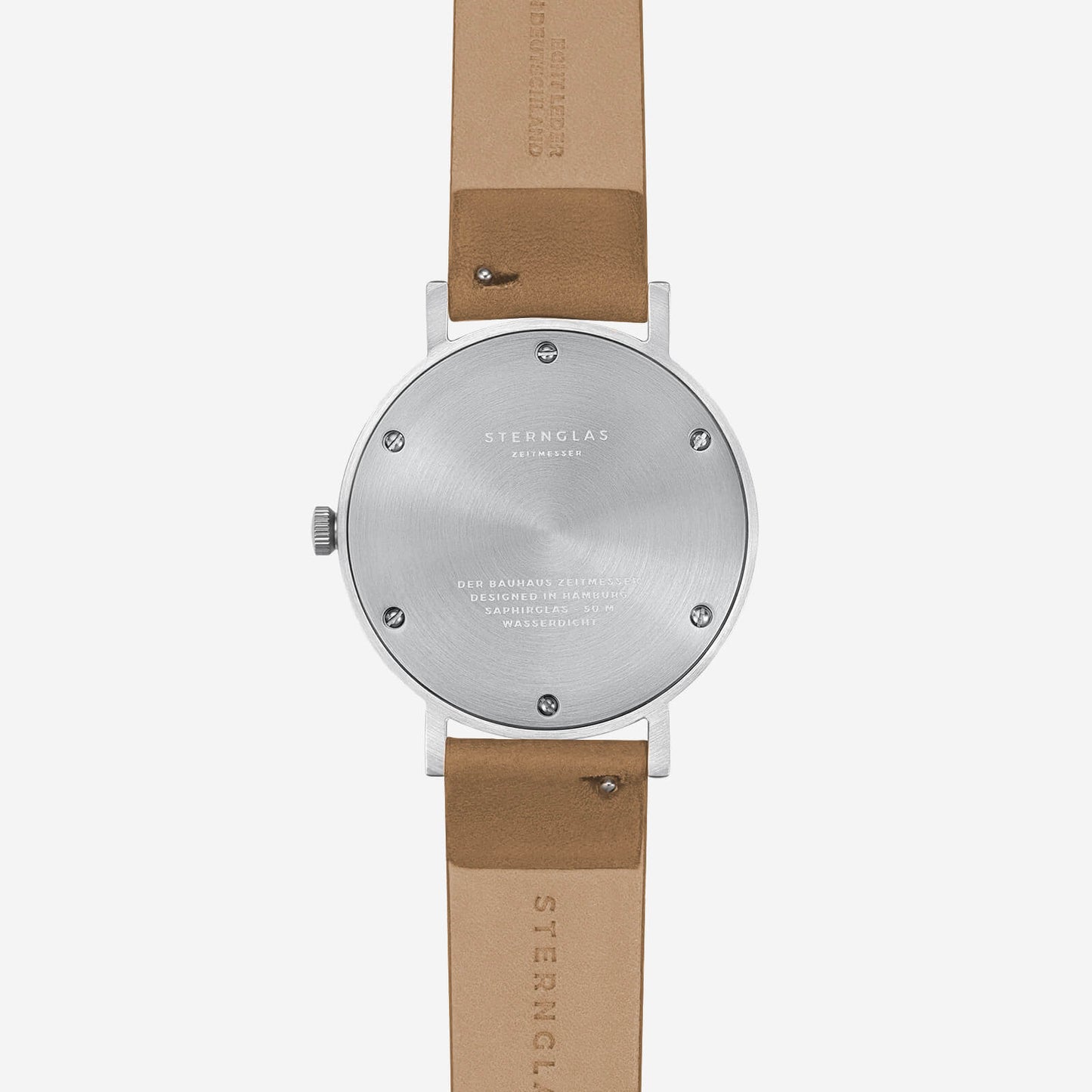 popup|4-fach verschraubter Boden|Für eine Wasserdichtigkeit von bis zu 5 ATM sorgt der präzise verschraubte Gehäuseboden. 